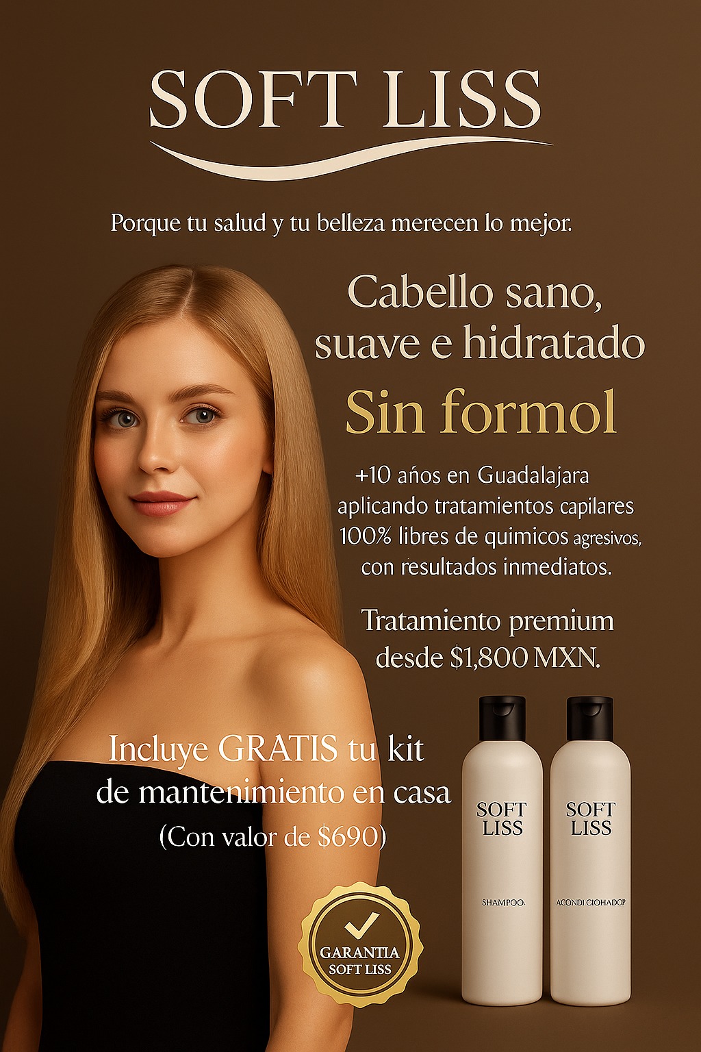 Modelo con cabello sano
